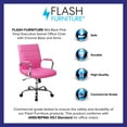 thumbnail image 4 of Flash Furniture Vivian Mid-Back Pink Vinyl Executive Swivel Office Chair with Chrome Base and Arms, 4 of 13