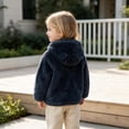 thumbnail image 2 of hengsof Toddler Boys Girls Hooded Fleece Jacket Long Sleeve Coat Cute Bear Hoodie Zip Up Fall Winter Warm Outwear with Pocket 1-5Y, 2 of 7
