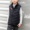 thumbnail image 6 of Shldybc Kids Heated Vest - Boys Girls Outwear USB Electric Heated Lightweight Rechargeable Heating Waistcoat Down Jacket Coat( Black, 14-15 Years ), 6 of 8
