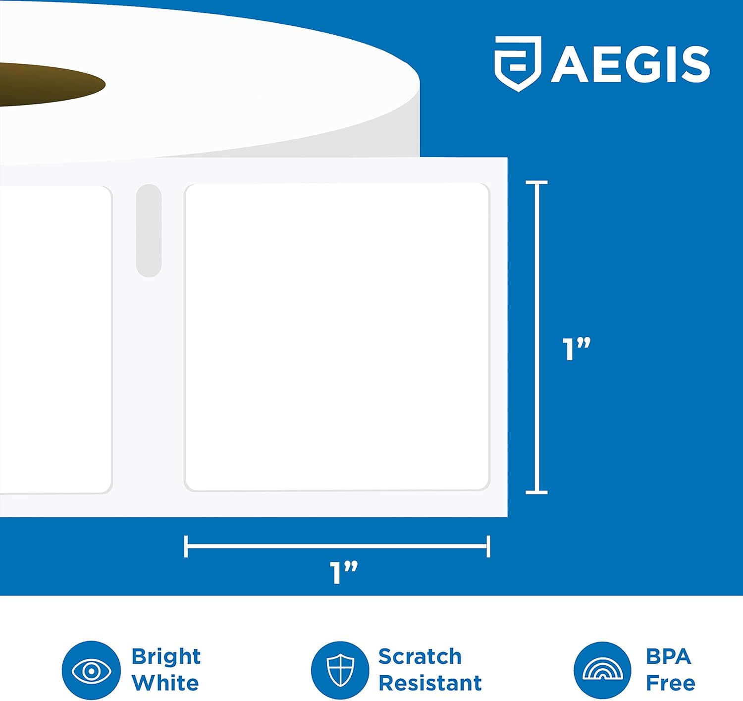 Aegis Adhesives - Compatible 1” Direct Thermal Labels Replacement for DYMO 30332 (1" X 1") Square Multipurpose, Use with Labelwriter 450, 450 Turbo, 4XL Printers - 12 Rolls