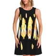 thumbnail image 1 of Easygdp Bee Happy Sunflower Gnomes para Vestido Transpirable de Mujer, Vestido Suelto de Manga Corta con Pliegues y Bolsillos para el Verano, 1 of 7