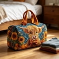 thumbnail image 5 of Cow Plaid Print Travel Duffel Bag Large Capacity Weekender Tote Shoulder Bag for Women Gym Weekend, 5 of 7