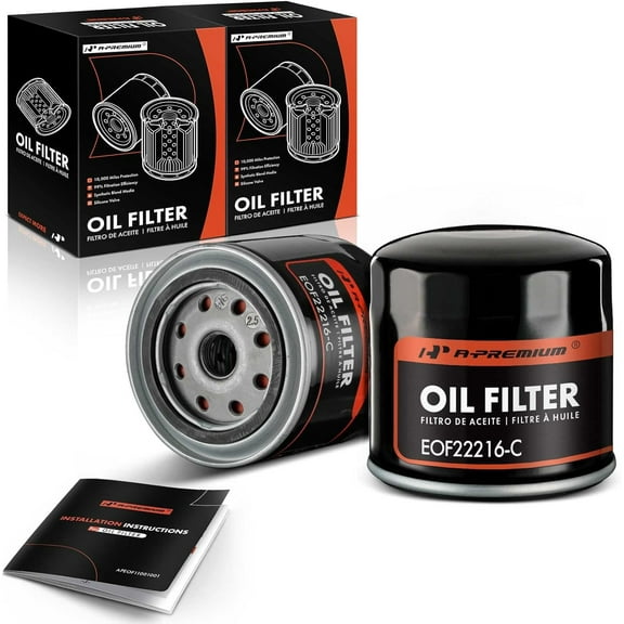 A-Premium 2-PC 10K Miles Protection Spin On Oil Filter Compatible with Ford & Toyota & Nissan & Jeep & Dodge & Chrysler & Mitsubishi & Plymouth & Renault & Eagle & Freightliner & Mercury & Alfa Romeo