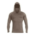 thumbnail image 4 of YLSDY Fashion Mens Compression Thermal Shirts Hoodie with Mask Long Sleeve Winter Sports Base Layer Top Active Running Sun Shirt Khaki XXL, 4 of 8