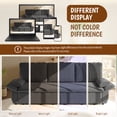 thumbnail image 4 of 94" Corduroy Convertible Sofa Bed, Adjustable Fabric Pull-Out Sleeper Sofa with Sponge Padding, Queen Size Fabric Pull-Out Sofa Bed with Sturdy Frame for Living Room and Lounge, Grey, 4 of 6