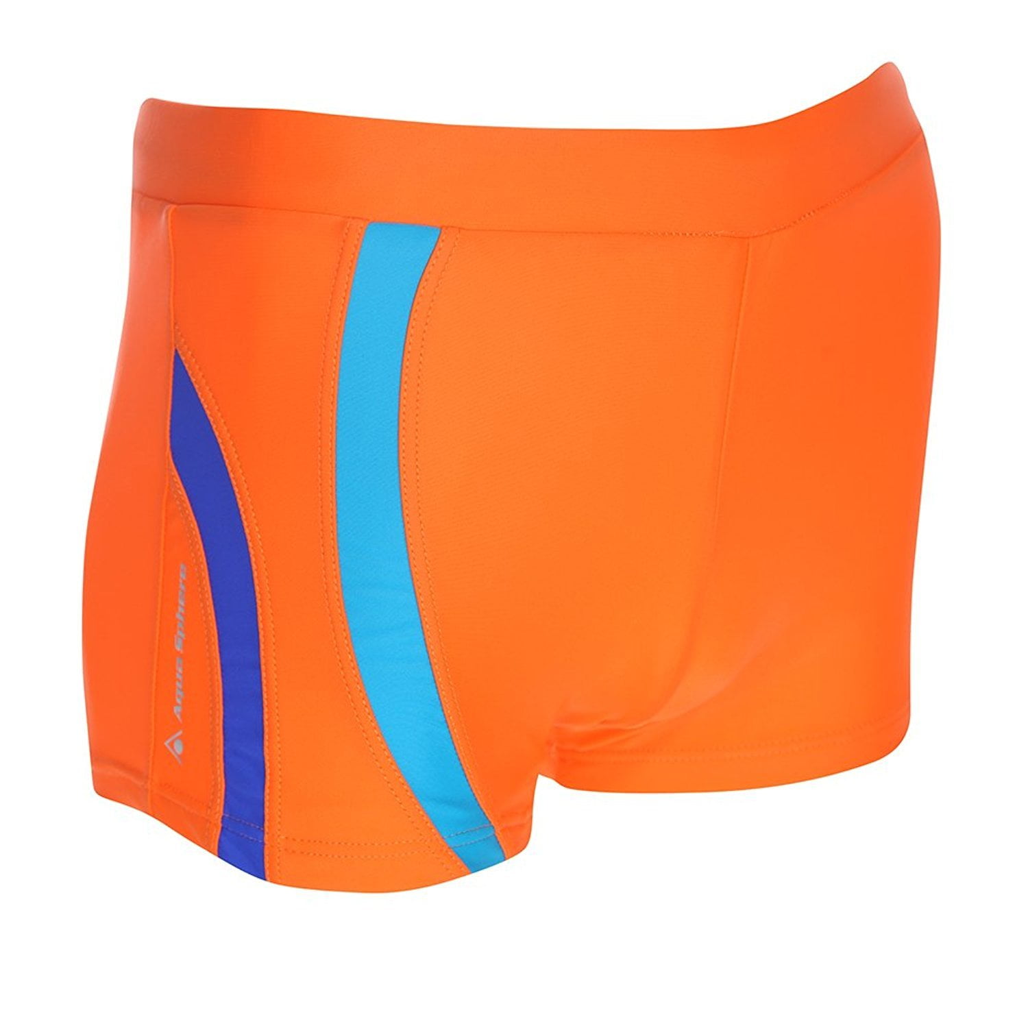 black and orange swim trunks