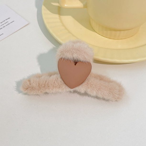 Pinza de pelo grande de felpa para mujer, para otoño e invierno, con lazo, con forma de tiburón, para tocado
