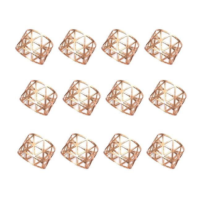 Servilletero de 12 piezas, anillo de Metal para el hogar, cafetería, Bar, Hotel, restaurante, cocina, fiesta, boda, cena, soporte organizador de Almacenamiento y organización del hogar Oro rosa Toystoory HA069502-03