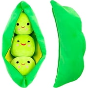 Giant Peas in A Pod Plush Toy Pea Pod Pillow Cute Pea Stuffed Toys Plant Doll Various Sizes (Green Beans,9.8''/25cm)