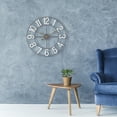 thumbnail image 5 of Sorbus Large Metal Numerical Wall Clock for Living Room Decor (Silver, 16" Diameter), 5 of 7