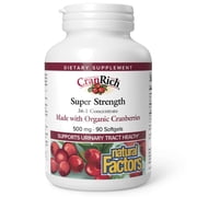 Natural Factors CranRich, Super Strength Cranberry Concentrate, Antioxidant Supplement for Urinary Tract Support, Non-GMO, 90 Softgels