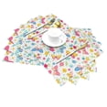 thumbnail image 2 of XMXT 6 Pcs PVC Woven Placemats, Colorful Broken Flower Butterfly Stain Resistant Anti-Skid Place Mats for Dining Table, 12 x 18 inches, 2 of 6