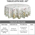 thumbnail image 5 of Spring Summer Wild Flowers Table Cloth Pink Blue Floral Plant Decorative Tablecloth Round 60 Inch Vintage Green Leaf Washable Table Cover For Holiday Party Home Kitchen Dinning Room Picnic Decor, 5 of 6
