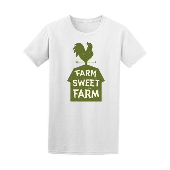 Smartprints Mens Graphic Tee - Farm Sweet Farm Rooster - Regular Fit 100% Cotton