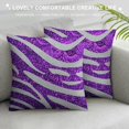 thumbnail image 3 of PHYHOO Purple Animal Print Throw Pillow Cove, Glitter Zebra Print Pillow Cover for Girls Women, Gray Sequins Stars Cushion Cover, Psychedelic Abstract Decorative Square Pillow Case, 3 of 5