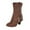 Brown, variant on 2024 Women's Zipper Chunky Ankle Boots, Black Stacked Mid Heel Dress Boots Black 6.5
