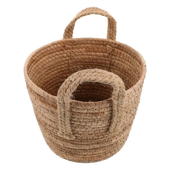 Straw Storage Basket for Blankets Plants Natural Decorative Wicker Basket Brown 1 Piece