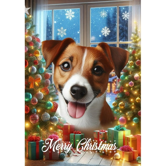 Jack Russell - Best of Breed  Christmas Garden Flag 12" x 17"
