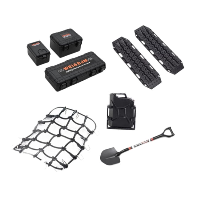 Red de equipaje de repuesto para decoración de techo de coche RC, juego de almacenamiento de equipaje rígido para 1/10 negro