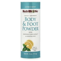 NutriBiotic Body & Foot Powder, Citrus Mint Scent from Essential Oils, Body Powder, 4 oz