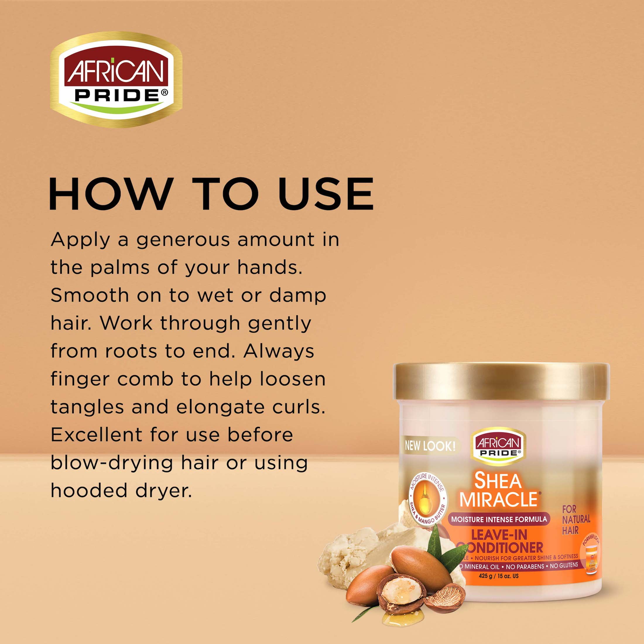 (2 pack) African Pride Shea Butter Miracle Leave-in Conditioner, 15 oz, Curly Hair, Moisturizing