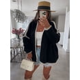 thumbnail image 4 of Women'S Oversized Cardigan Sweaters Fall Long Lantern Sleeve Knit Open Front Black XL, 4 of 6