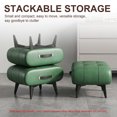 thumbnail image 3 of SHegdu Small Foot Stool Wooden Legs Wooden Office Footrest with Padded Seat Hidden Step Stool with Handle for Extra Seating in Living Room Entryway (Green), 3 of 8
