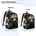 thumbnail image 3 of Naloa Urban Bear With Headphones Canvas Backpack for Men Women Rucksack Casual Travel Daypack College Tote Satchel Bookbag for Teens-Small, 3 of 7