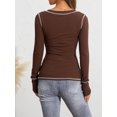 thumbnail image 3 of Qiylii Women Y2k Fairy Lace Patchwork Tee Shirts Grunge Button Bow Frill Long Sleeve Slim Fit Blouse Top Vintage Streewear, 3 of 9