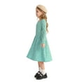 thumbnail image 2 of Actgleam Girls Long Sleeve Dress Round Neck A-line Casual Cute Knit Waffle Dresses for Girls,Blue Green,11-12Years, 2 of 11