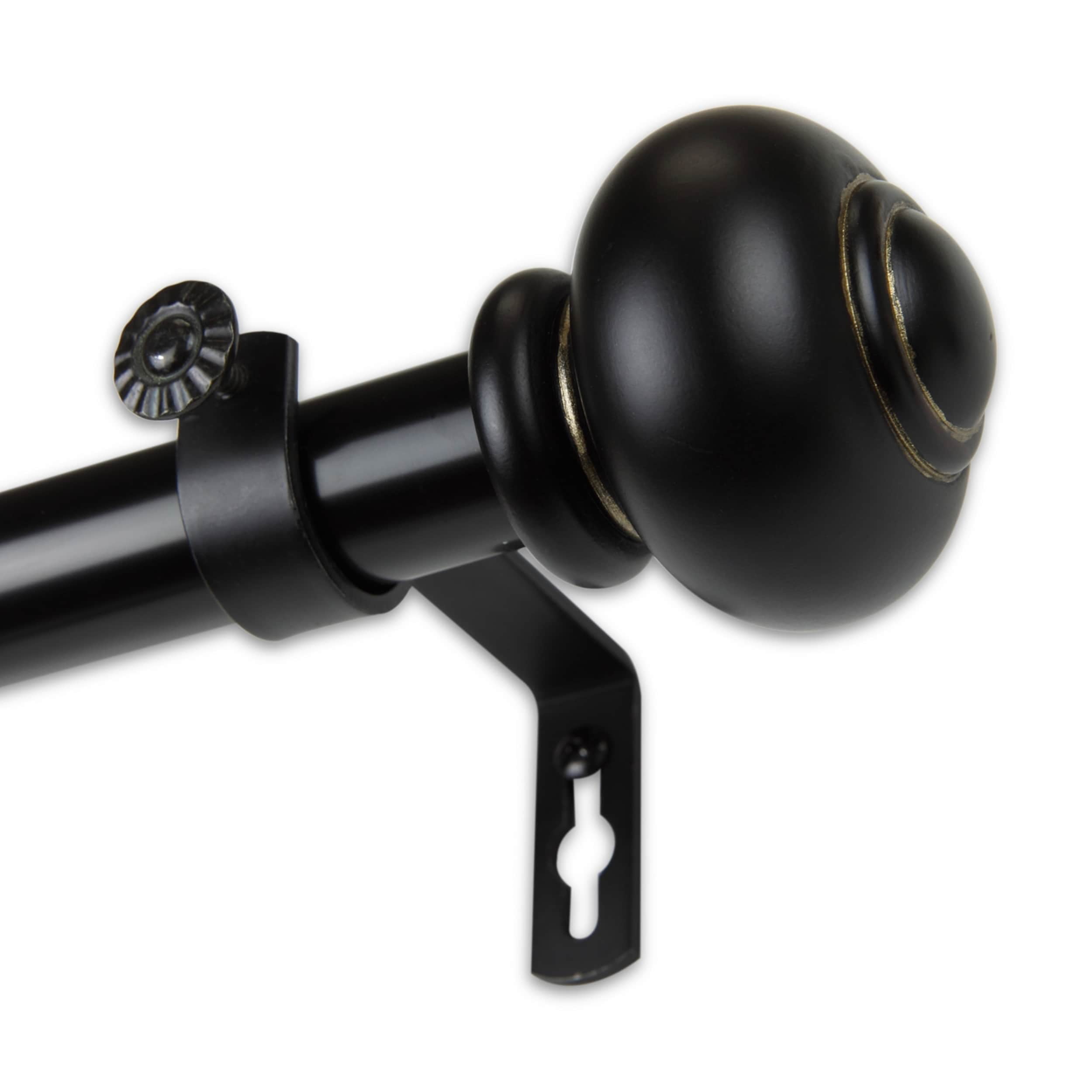 InStyleDesign Barta 1 inch Diameter Adjustable Double Curtain Rod Black 28 to 48 inches N/A