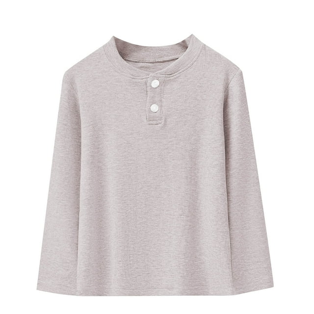 YUNAFFT Chemise Superposée Garçons & Filles Couleur Unie Manches Longues Col Rond Style Décontracté Quotidien