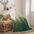 thumbnail image 2 of Rustic Nature Forest Throw Blanket, Green Misty Forest Pine Tree Throw Flannel Blankets for Couch & Bed, Cool Nature Scenery Landscape Plush Cozy Fuzzy Blanket 50" x 60", Super Soft & Warm Blankets, 2 of 4
