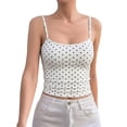 thumbnail image 3 of Women'S Cute Cropped Tank Tops Summer Polka Dots Y2K Going Out Basic Sleeveless Camisole Shirts White S, 3 of 7