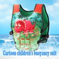 thumbnail image 2 of Gelikeya Toddler Kids Boys Girls Life Jackets Cute Cartoon Dinosaur Print Muscle Design Swim Vest Flotation Buoyancy Swimsuit 30-50 lbs Dark Green 2-6 Years, 2 of 3