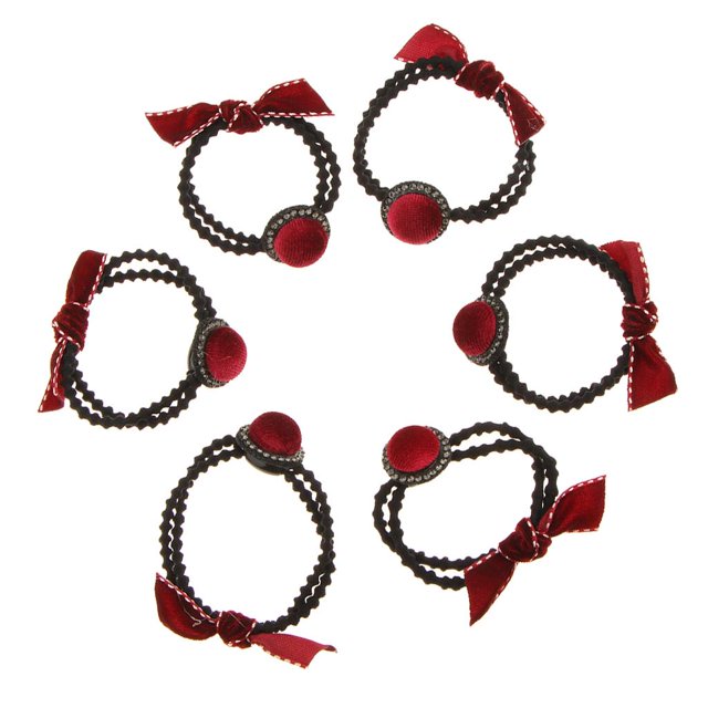6 uds. De soportes de de cuerda elástica para el cabello, accesorios para el cabello rojo Colcomx Venda del pelo de las muchachas de las mujeres