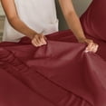 thumbnail image 6 of CGK Linens 4-Piece Ultra Soft & Comfy Hotel Luxury Sheet Set - King Size Cooling Bed Sheet Fits 8"-16" Mattresses, Burgundy, 6 of 7