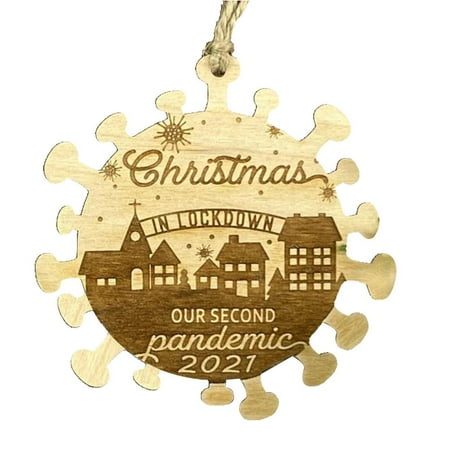 

Christmas Pendant Wooden 2021 Epidemic Pendant Christmas Tree Hanging Ornament Decoration