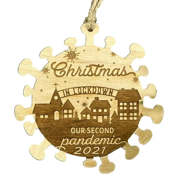 Navidad De Madera 2021, Colgante Epidémico, Adorno Colgante Para Árbol De Navidad, Decoración Scienceny HA044223-01