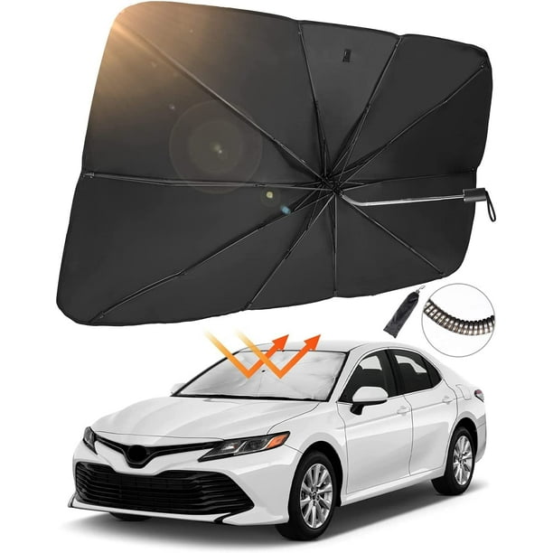 parasol delantero para coche, 138 x 80 cm, plegable, universal, compatible con la mayoría de parabrisas.