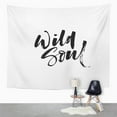 thumbnail image 2 of ZEALGNED Alphabet Word Brush Pen Lettering Phrase Call It Day Artistic Black Wall Art Hanging Tapestry Home Decor for Living Room Bedroom Dorm 51x60 inch, 2 of 2