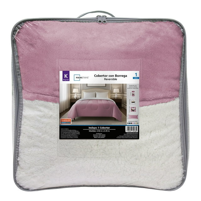 Cobertor Con Borrega Mainstays King Size Rosa