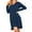 Blue Green, variant on Women's Long Sleeve Nightgowns Sexy Lace V Neck Nightshirt Soft Nightdress Side Slit Sleepwear