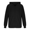 thumbnail image 6 of Txeol Mens Dialysis Sweatshirts with Arm Zipper Jacket Full-Zip Warm Hoodie Jacket Lightweight Solid Color Drawstring Sweatshirt with Pockets Black S, 6 of 8
