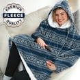 thumbnail image 2 of Huggle Blanket Hoodie, Ultra Plush, Unisex Wearable Blanket, Blue Nordic, One Size, 2 of 6