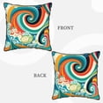 thumbnail image 7 of Velvet Decorative Throw Pillow Covers Set of 2, Soft Square Cushion Cover with Invisible Zipper Whimsical Colorful Waves Printing, 20"x20", 7 of 7