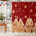 thumbnail image 6 of Christmas Shower Curtains for Bathroom, Candy Gingerbread House Snow Red Backdrop Waterproof Fabric Shower Curtain for Bathroom Bathtub Decoration, Machine Washable, 36"x72", 6 of 9