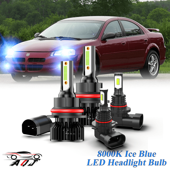 8000K Ice Blue LED Headlight Bulbs   Foglights Combo Kit For Dodge Stratus 1995-2000