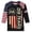 a-Black215109, variant on Womens Patriotic Style Three Quarter Sleeve Raglan T Shirt Vintage American Flag Floral Print Crewneck Tee For Independence Day Daily Wear Navy XL