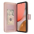 thumbnail image 5 of Case For Galaxy A52 5G Leather Flip Pouch Wallet Case Cover Folio [Kickstand] for Girls Women Phone Cases For Galaxy A52 5G Case - Rose Gold, 5 of 5